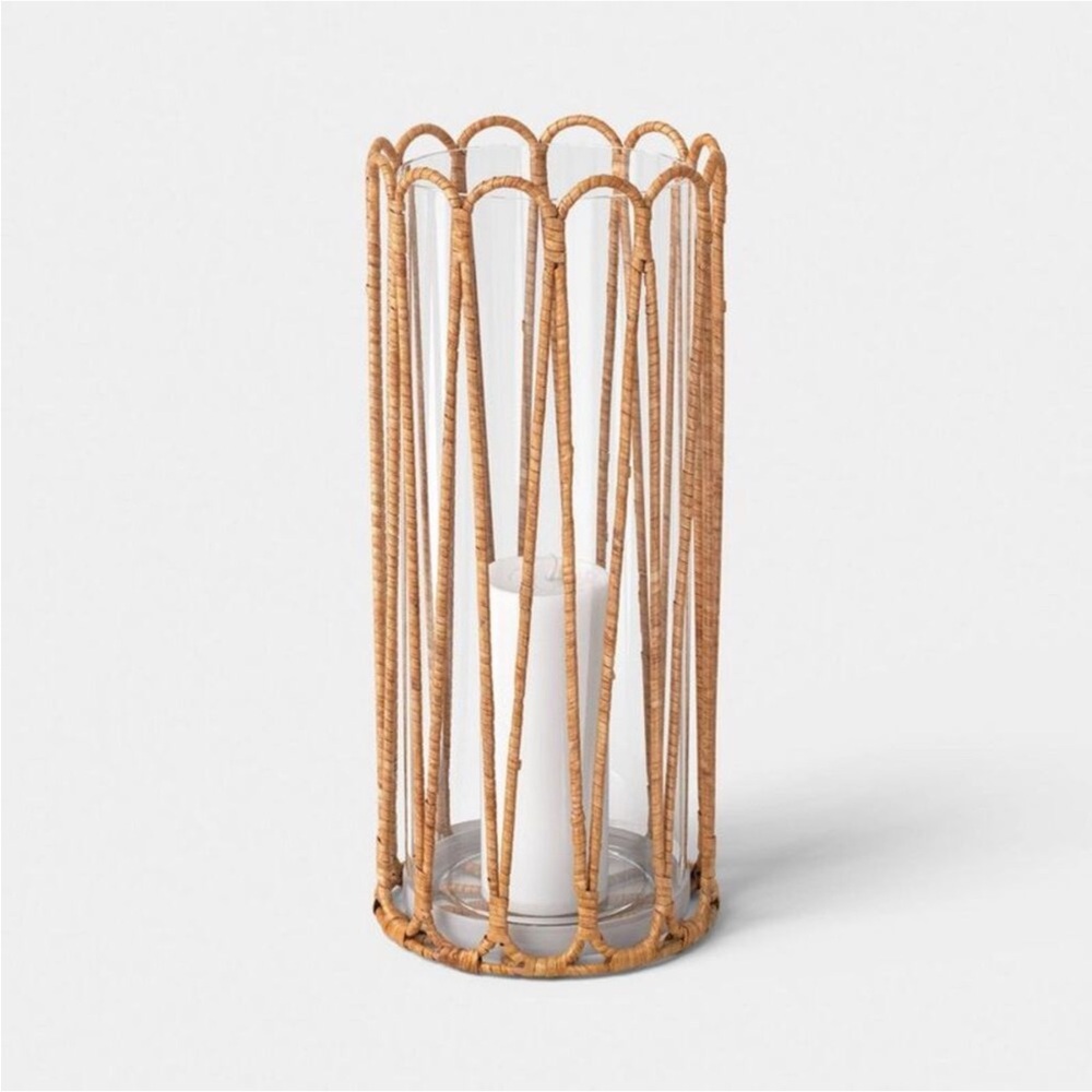 NEW! Tall Rattan Wrapped Hurricane Candle Holder
- Threshold, 12.5”